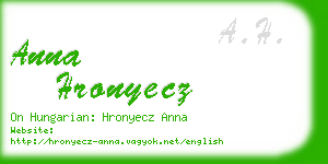 anna hronyecz business card